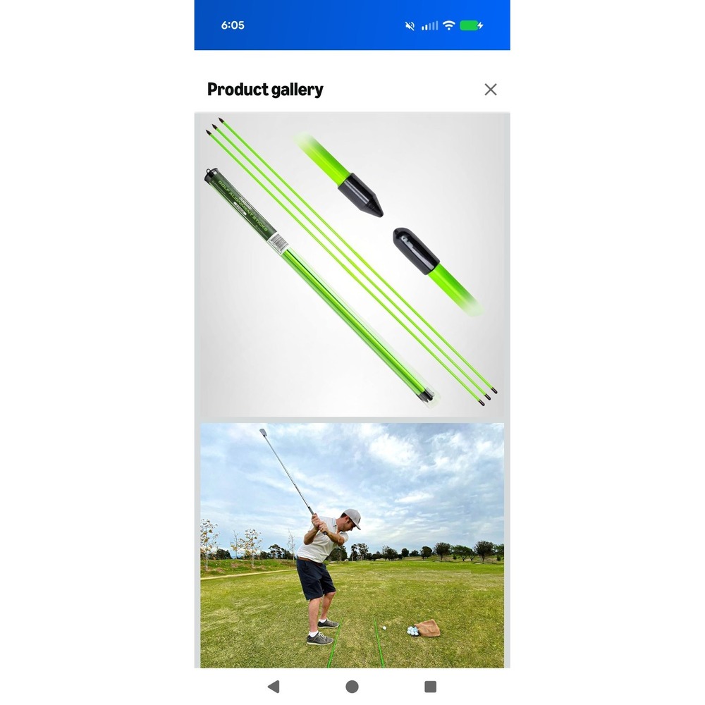 New Go Sports Golf Alignment Sticks Foldable Design 6 Sticks Total Lime Green